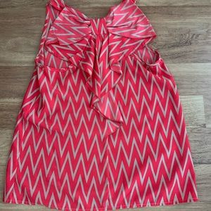 Chevron Sleeveless Top with Bow